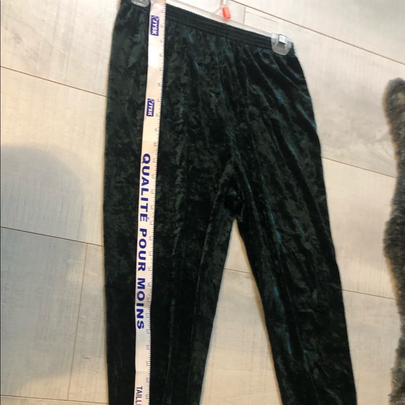 Slim Fit Slacks Velvet Green New - Picture 2 of 6